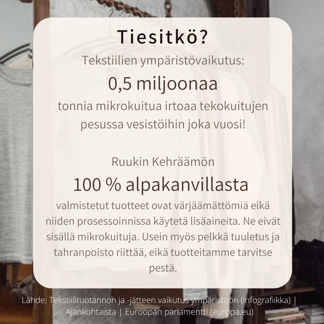 Tekstiilien ympäristövaikutus - Ruukin kehräämö